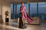 Purple base colour maple leaf kashmiri patterned woollen scarf. length is 2.5 yard and width is yards by Famaza Couture.
