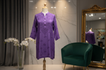 Purple short kurti with tone to tone hand embroidery
