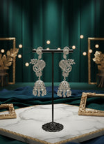 Rear view of the silver ad earrings stone