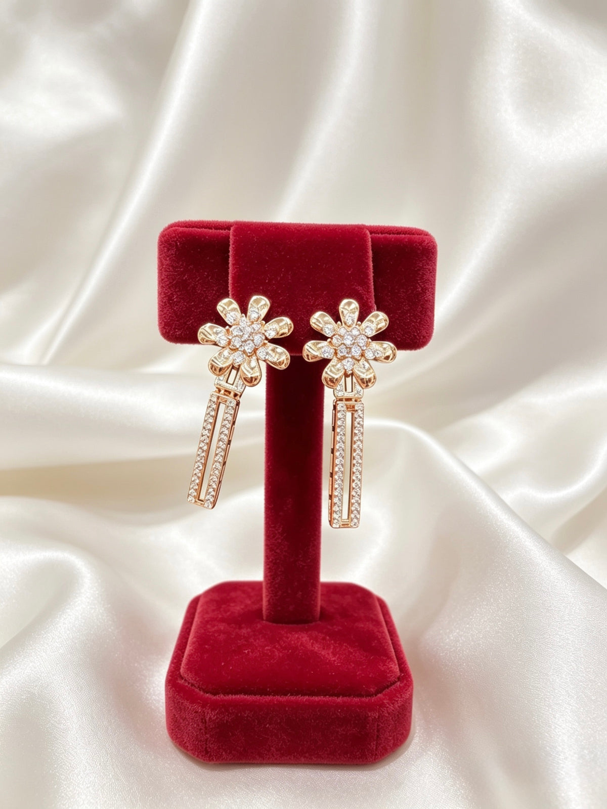 Rose Gold American diamond earrings