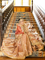 Rose Gold Pakistani Bridal Gharara for Nikah and Walima