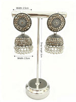 Silver plated oxidised earrings