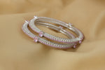 The AD Bangle Square Cut Setting Silver - Cubic Zirconia Wedding Bracelet