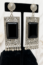 Vintage Scarlet Silver Heritage Oxidised Earrings | Famaza Couture