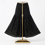 The black cotton Gharara with antique kaamdani work