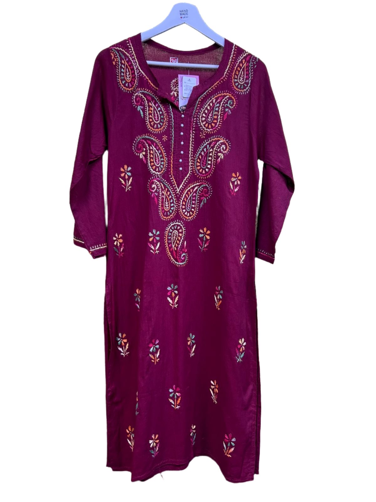 Chikankari Kurta/Shirt/Top Floral Coloured