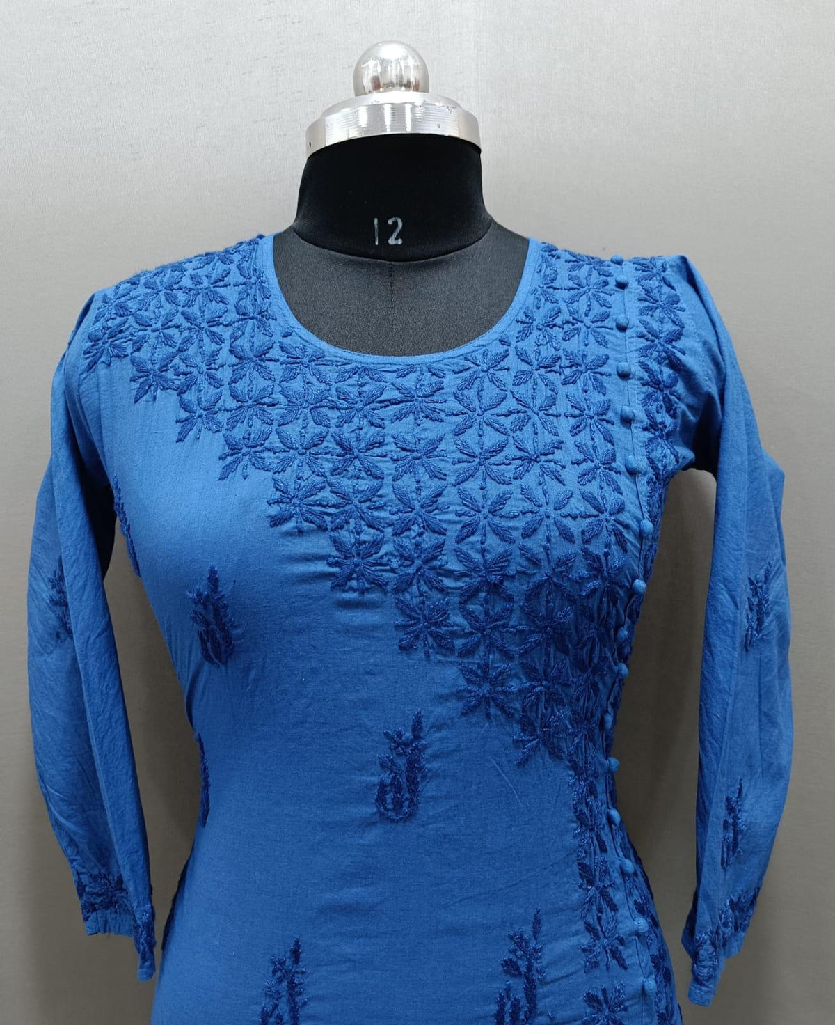 Chikankari Short Kurta/Shirt/Top - Angrkha Pattern