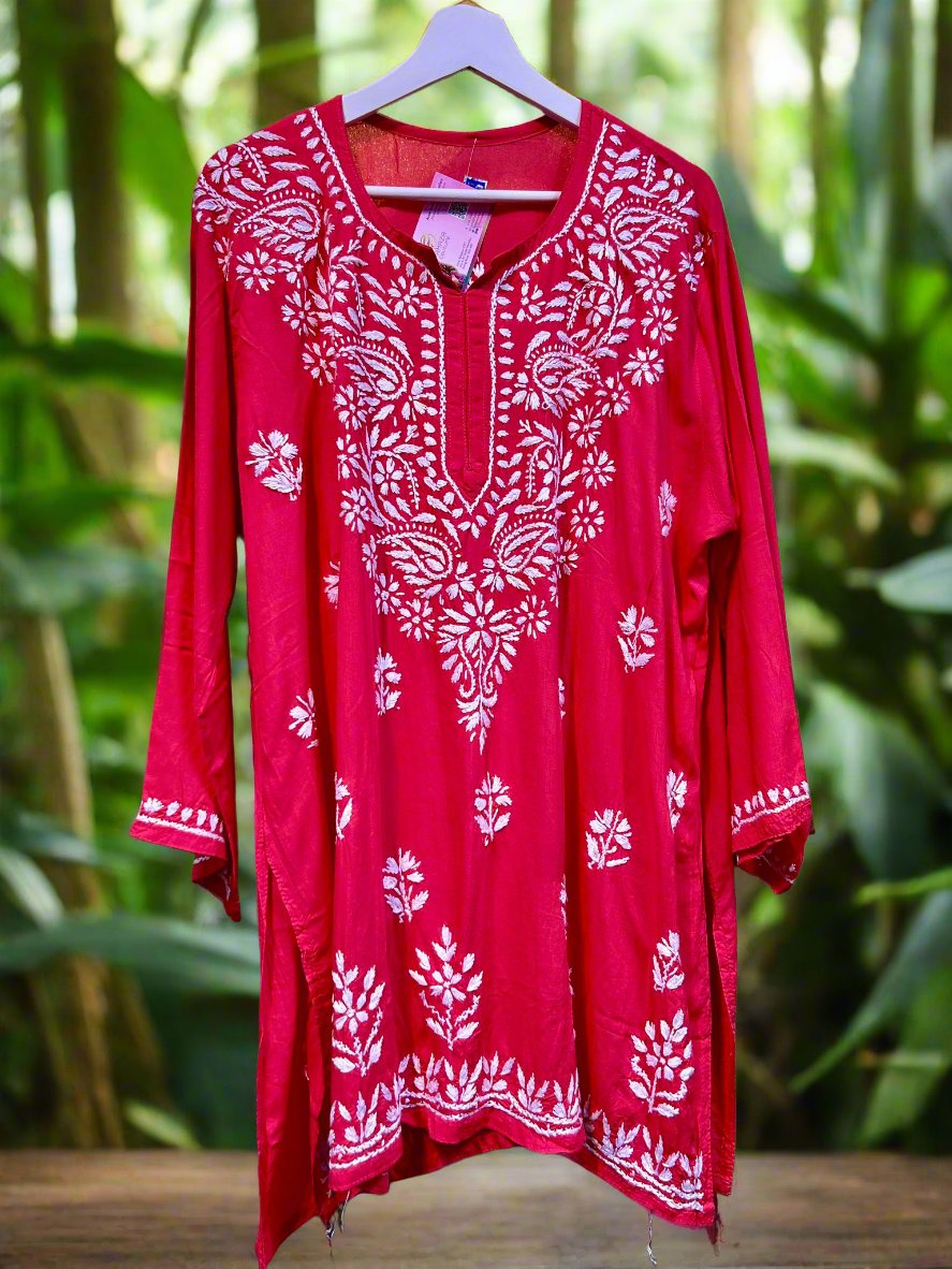 Chikankari Short Kurta/Shirt/Top - Plus sizes