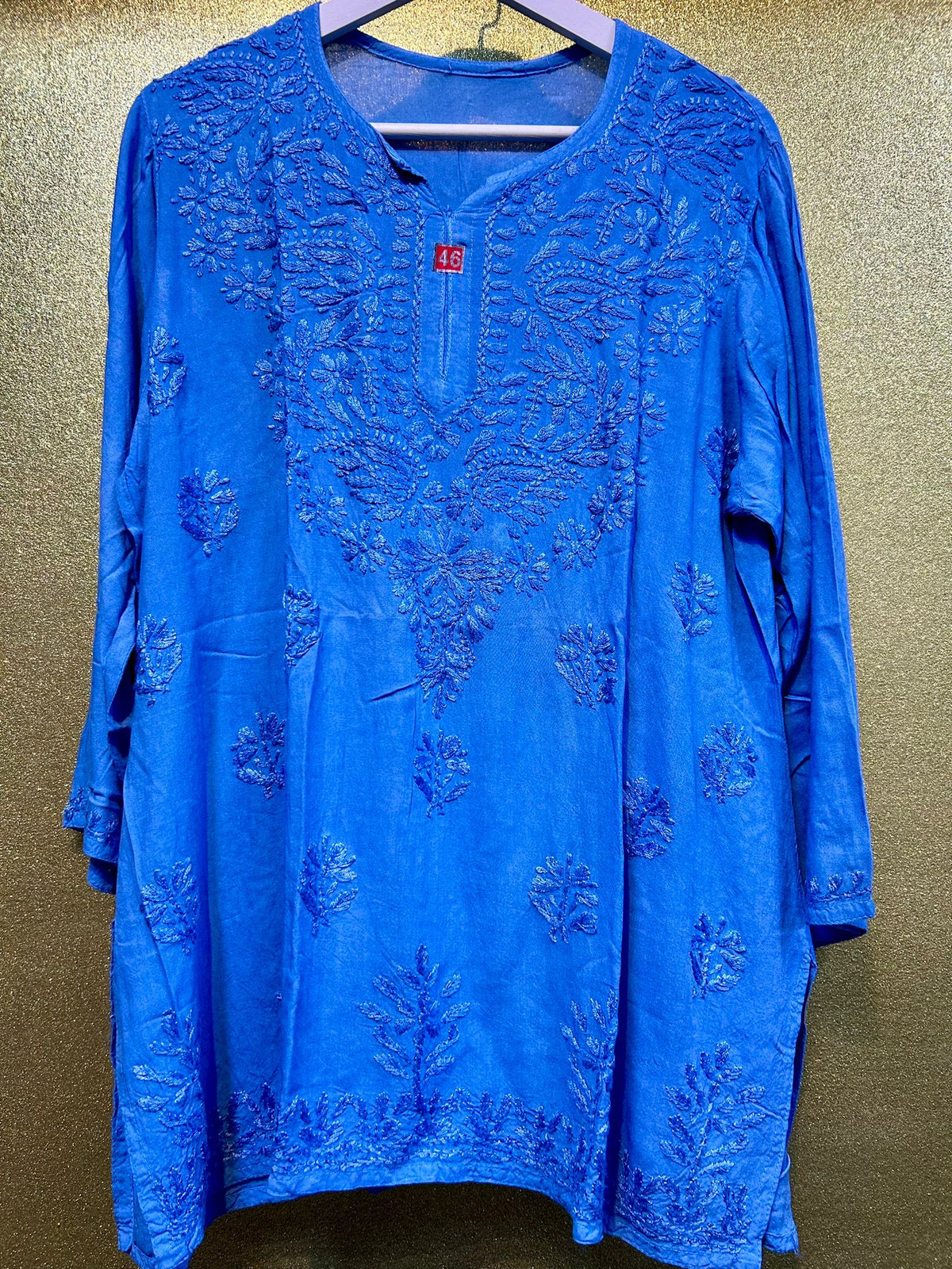 Chikankari Short Kurta/Shirt/Top - Tone to Tone