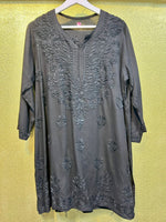 Chikankari Short Kurta/Shirt/Top - Tone to Tone