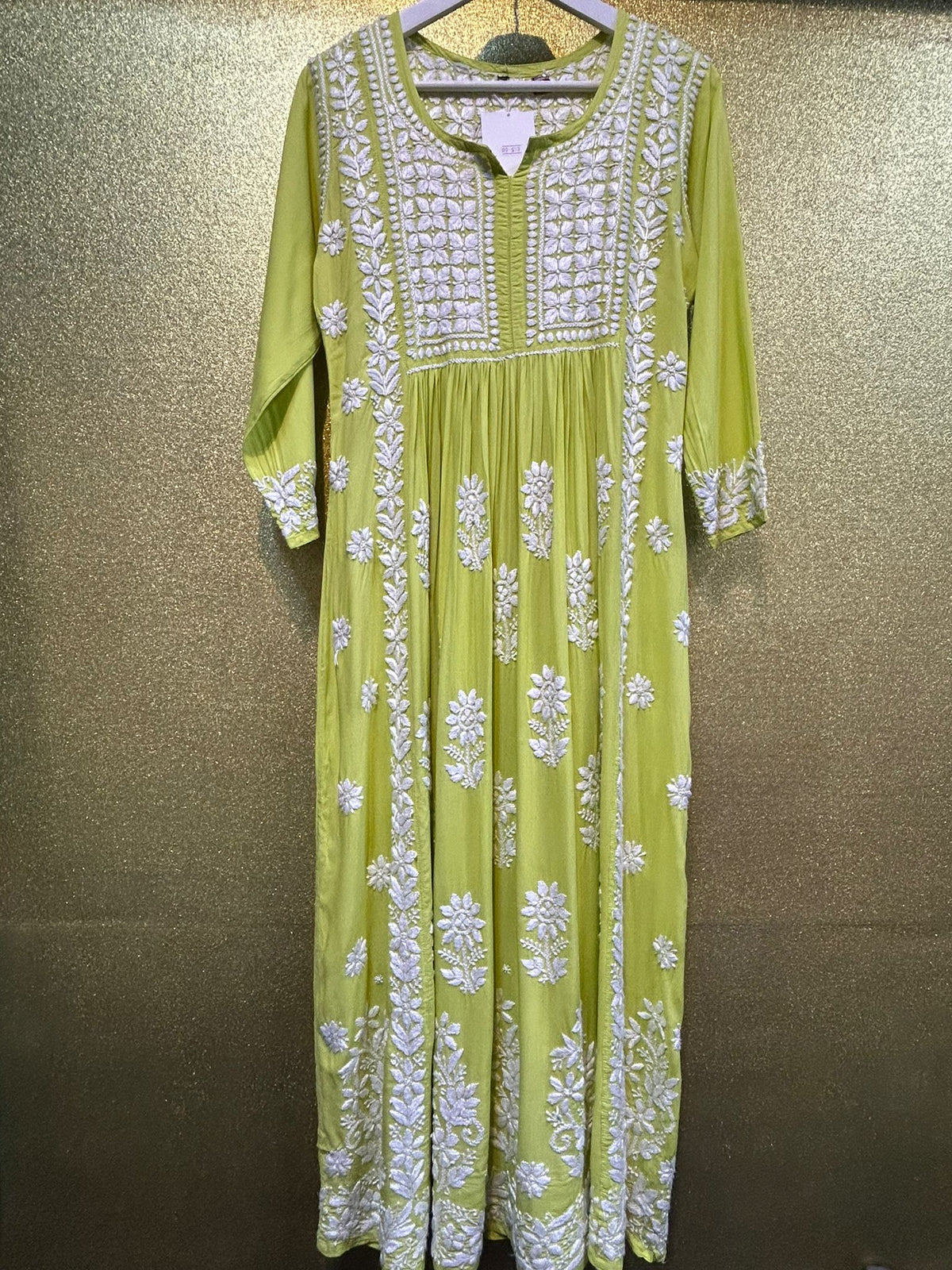 Chikankari Kurta/Shirt/Top - Naira Cut - Double sided embroidery work