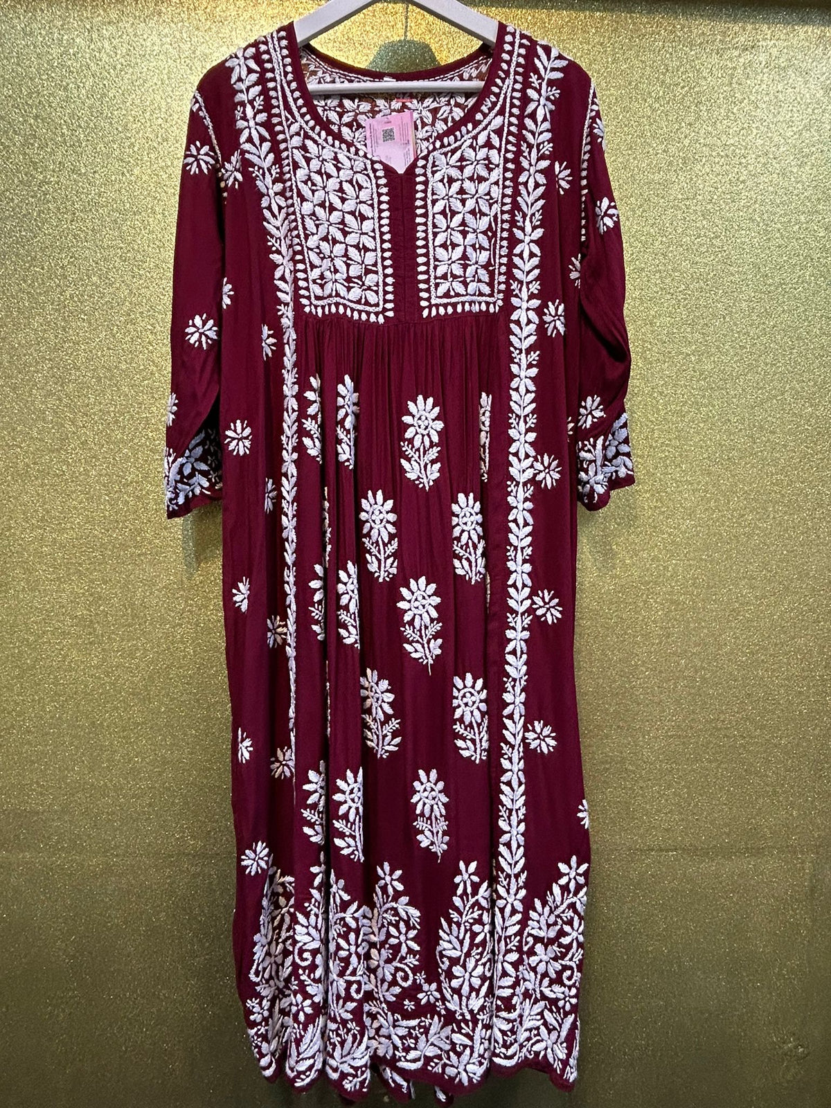 Chikankari Kurta/Shirt/Top - Naira Cut - Double sided embroidery work