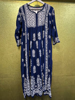 Chikankari Kurta/Shirt/Top - Naira Cut - Double sided embroidery work