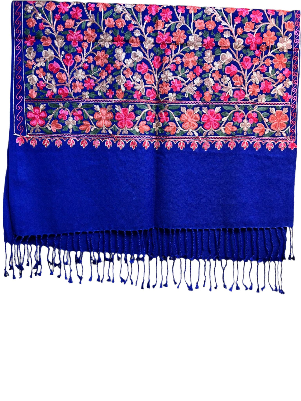 Kashmiri Signature Embroidered Pashmina Scarf/Shawl | Elegant Aari work– Famaza Couture