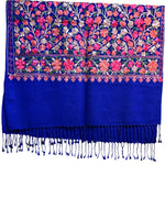 Kashmiri Signature Embroidered Pashmina Scarf/Shawl | Elegant Aari work– Famaza Couture