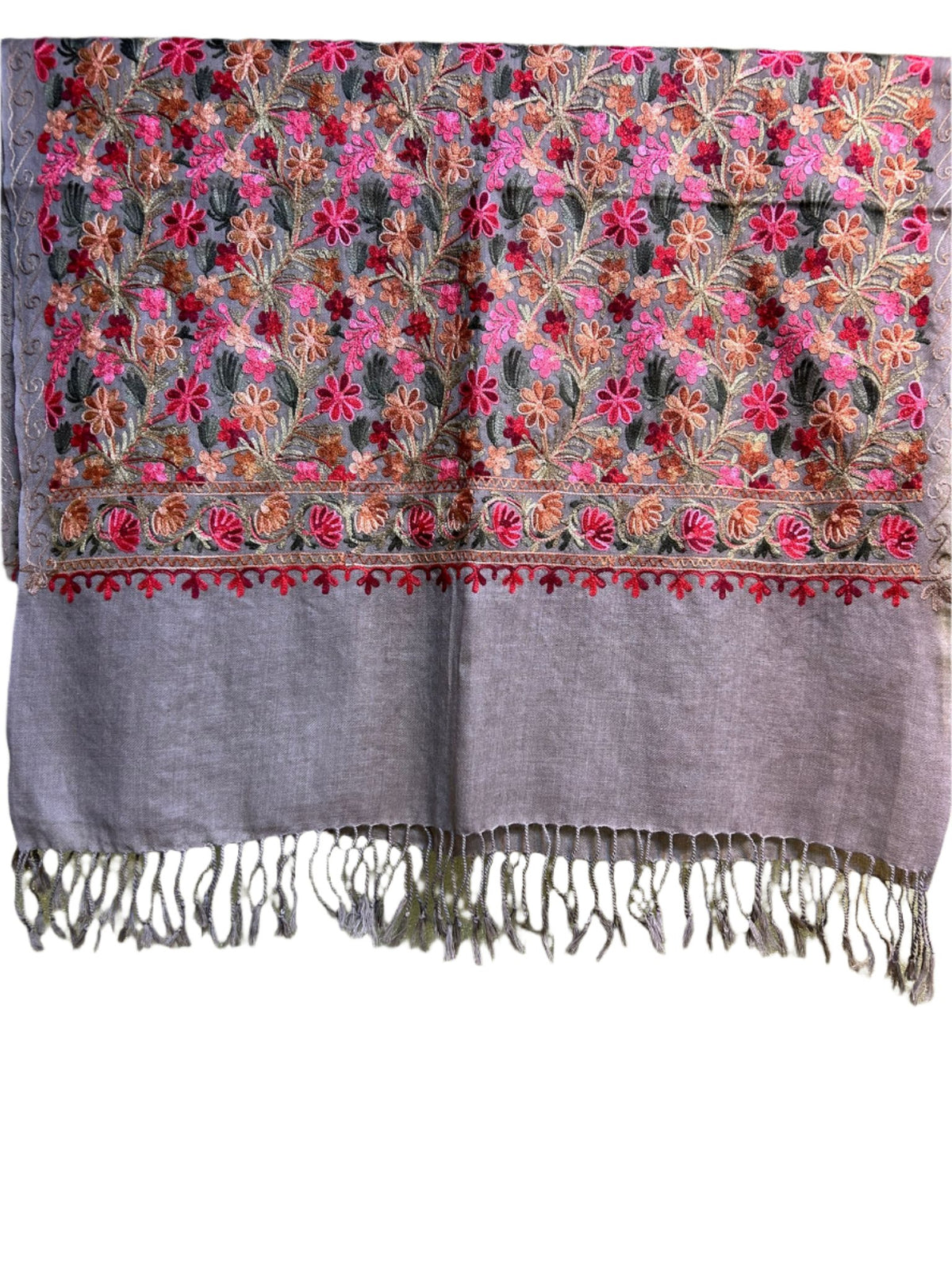 Kashmiri Embroidered all over embroidery Pashmina Scarf/Stole/Shawl