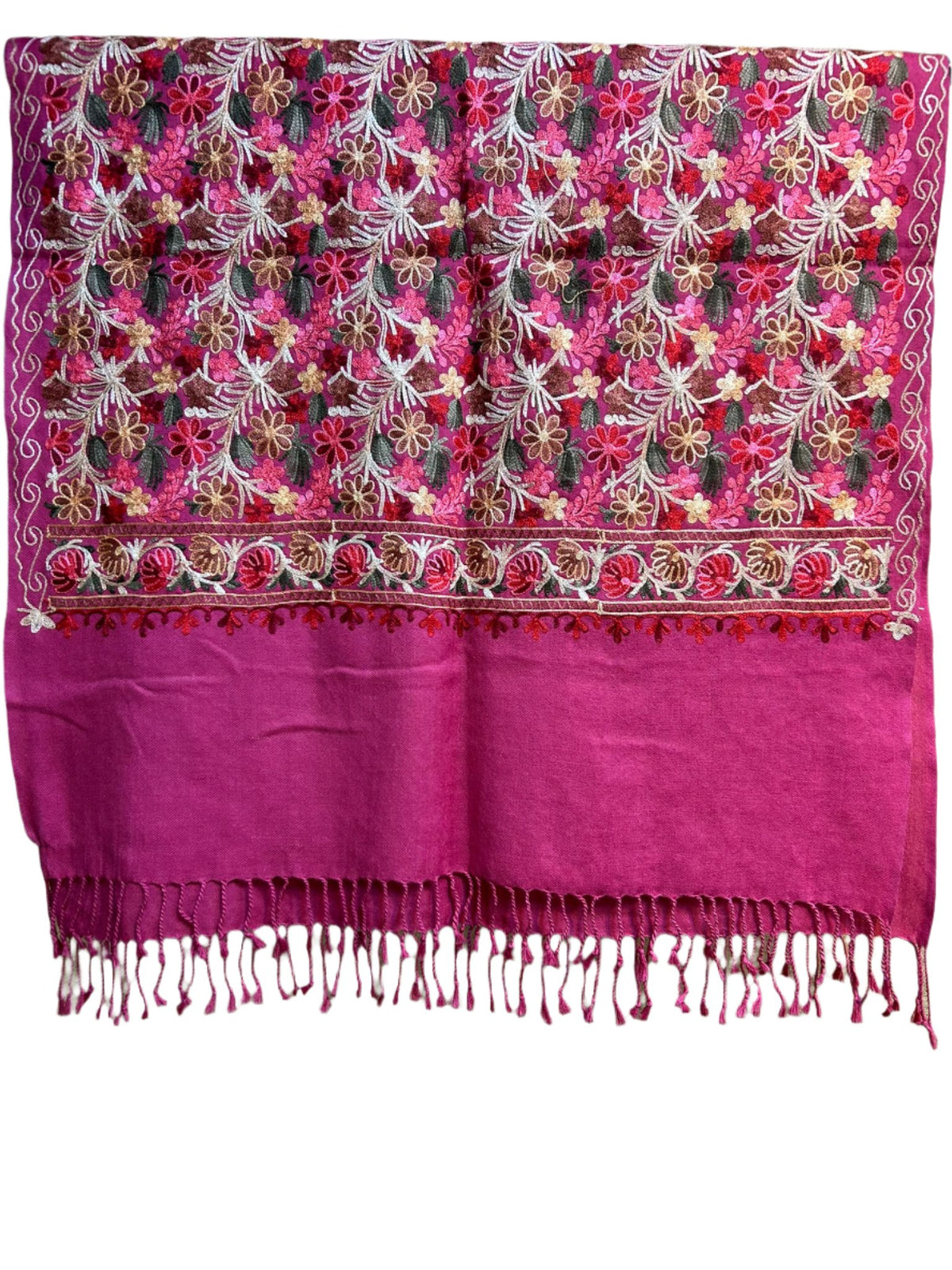 Kashmiri Embroidered all over embroidery Pashmina Scarf/Stole/Shawl