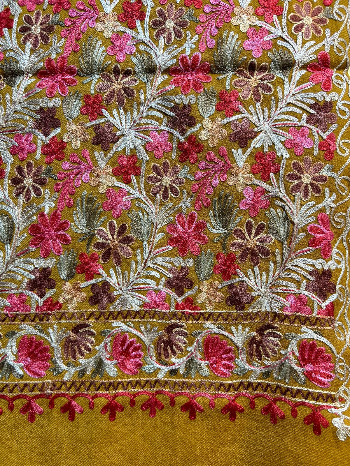 Kashmiri Embroidered all over embroidery Pashmina Scarf/Stole/Shawl