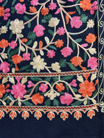 Kashmiri Signature Embroidered Pashmina Scarf/Shawl | Elegant Aari work– Famaza Couture