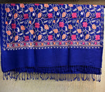 Maple Leaf Kashmiri Embroidered Pashmina Scarf | Handcrafted Shawl – Famaza Couture