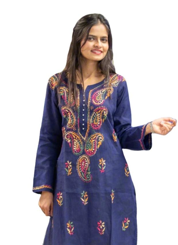 Chikankari Kurta/Shirt/Top Floral Coloured