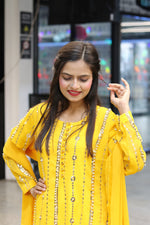 Party Wear Dress - Shan-e-Sheeba - Mango Yellow