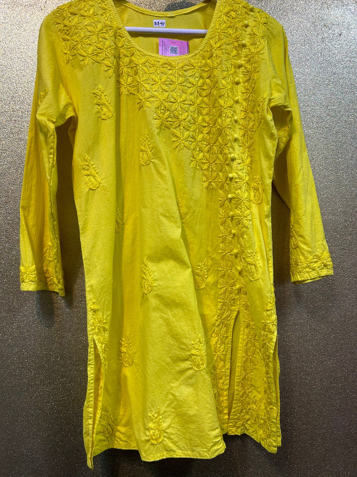 Chikankari Short Kurta/Shirt/Top - Angrkha Pattern