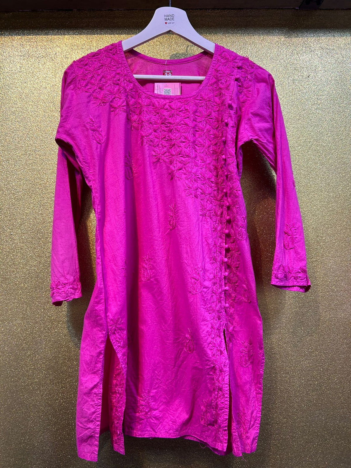 Chikankari Short Kurta/Shirt/Top - Angrkha Pattern