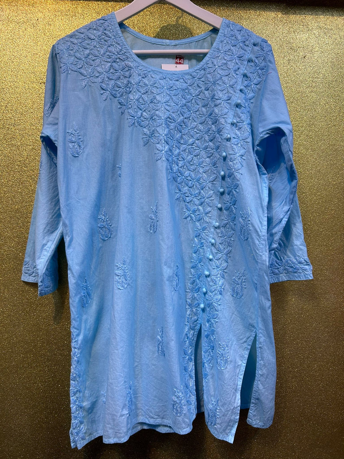 Chikankari Short Kurta/Shirt/Top - Angrkha Pattern