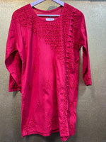 Chikankari Short Kurta/Shirt/Top - Angrkha Pattern