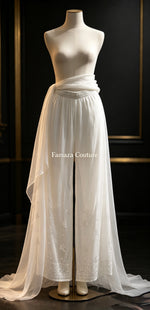 White viscose trousers with ghasspati hand embroidery 
