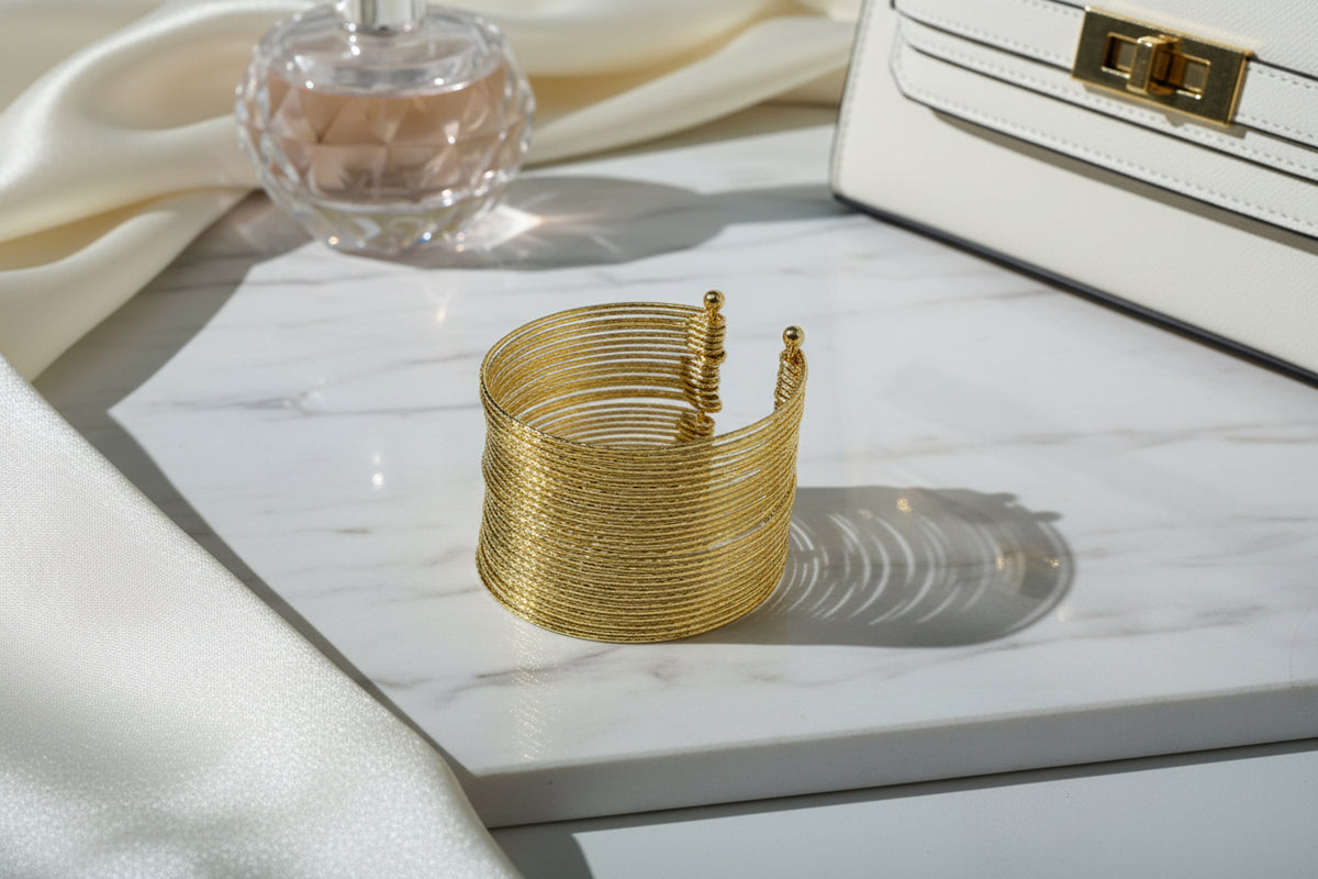 Wrist Wrap golden Cuff Bracelet for Women.