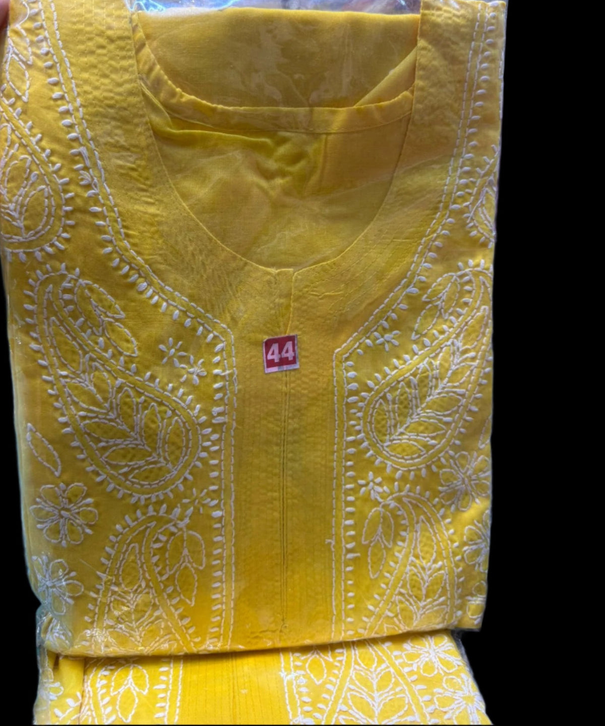 Yellow chikankari kurti