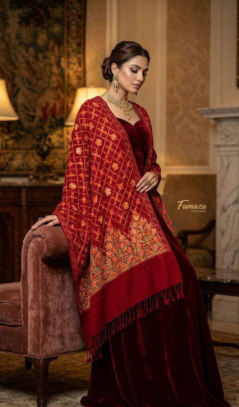 a_gold-red-maple-leaf-design-kashmiri-shawl-famaza-couture