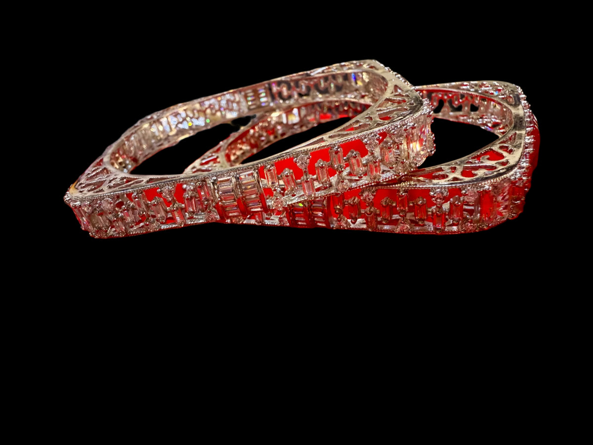Ad Square Cut silver Bangles