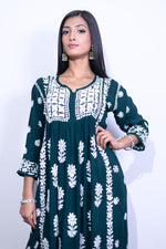 Chikankari Kurta/Shirt/Top - Naira Cut - Double sided embroidery work