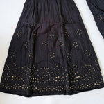 black cotton Gharara with antique kaamdani work