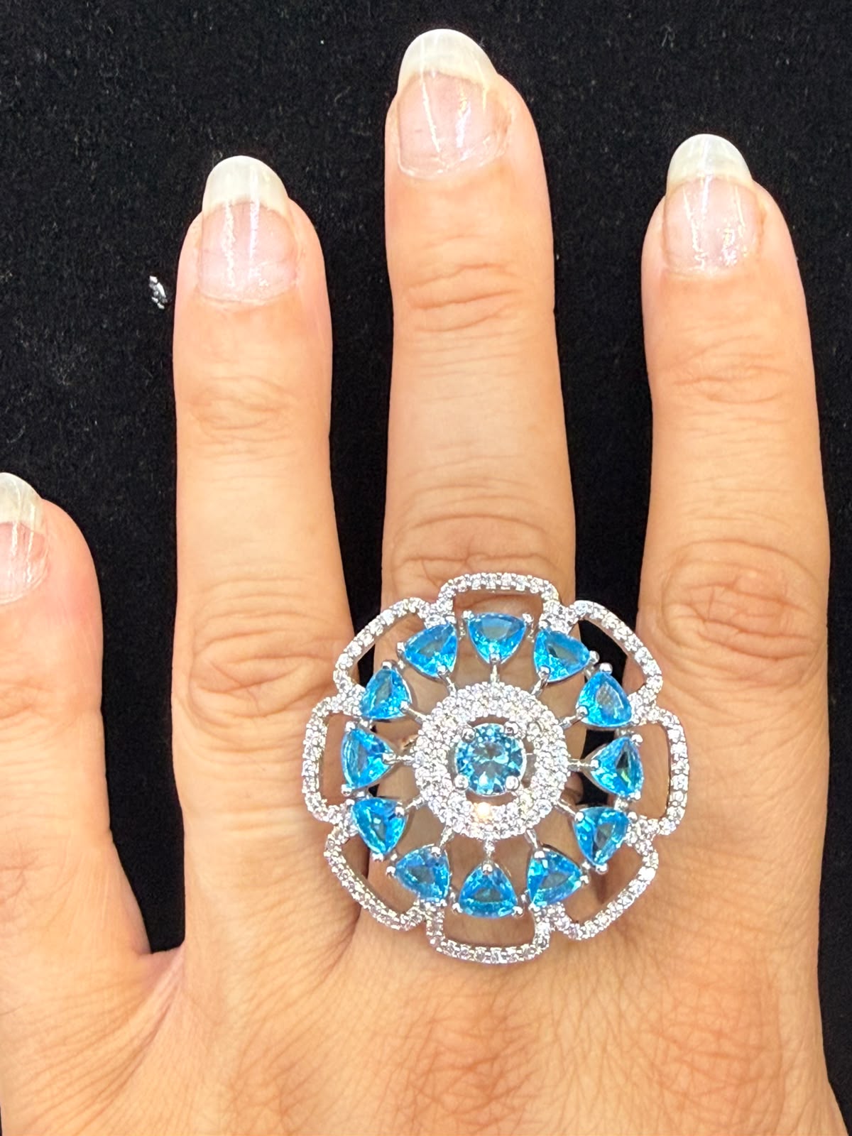The Omaim Imperial Radiant American Diamond Statement Ring