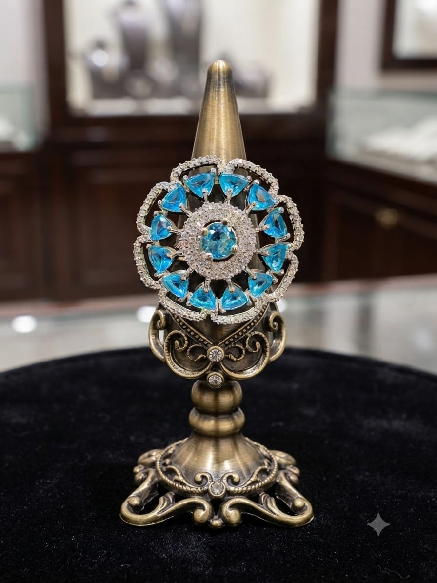The Omaim Imperial Radiant American Diamond Statement Ring