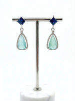 blue and sea green foam stone earrings. 