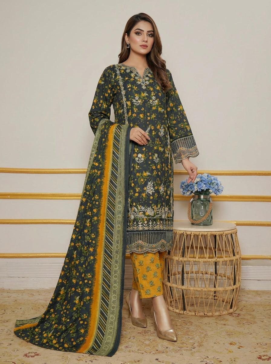 Lightweight chiffon dupatta with detailed embroidery for Pakistani suit