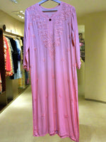chikankari kurti tone on tone peach