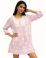 Chikankari Naira Kurti Top | Short Indian Shirt | Famaza couture