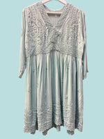 Froze Chikankari short kurti dress with Ghass Patti work