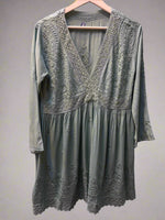 Green Chikankari short kurti dress with Ghass Patti work