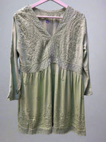 Lime Green Chikankari short kurti dress with Ghass Patti work