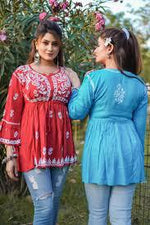Chikankari Short Kurti Frock Style | Indian Top for Women