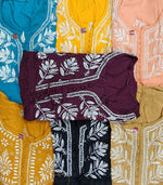 chikankari short kurti frock style available colours