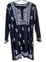 Chikankari white floral hand embroidery top