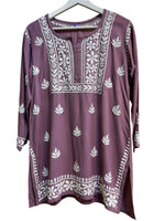 Chikankari white floral hand embroidery top